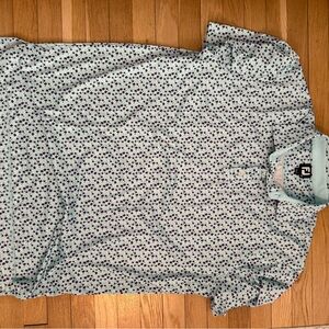 FootJoy Men's Polo Shirt - Light Blue with Black Pattern